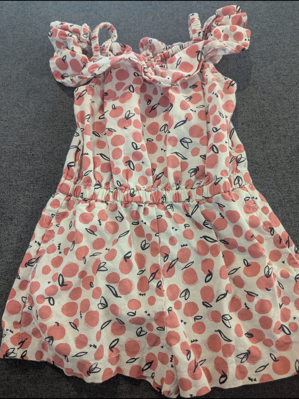 Tea Collection Linen Orange Print Romper